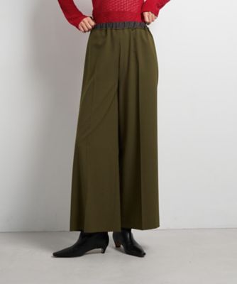 ＜LANVIN en Bleu (Women)＞異素材ベルトゴムワイドパンツ