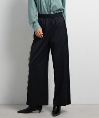 ＜LANVIN en Bleu (Women)＞サイドレースウールゴムパンツ