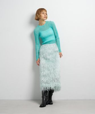 フェザージャカードレイヤードスカート | LANVIN en Bleu (Women