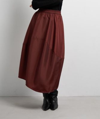 美品✦LANVIN プリーツスカート M ブラウン×ブラック アシンメトリー クリアーボイル アシンメトリープリーツスカート