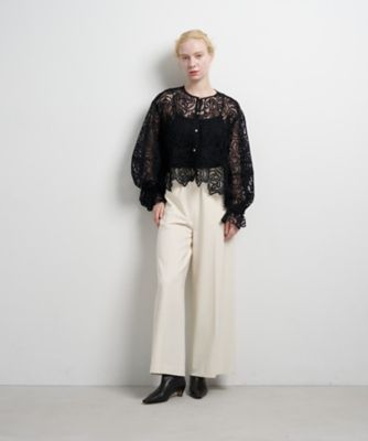 ケミカルレースフレアブラウス | LANVIN en Bleu (Women)/ランバン