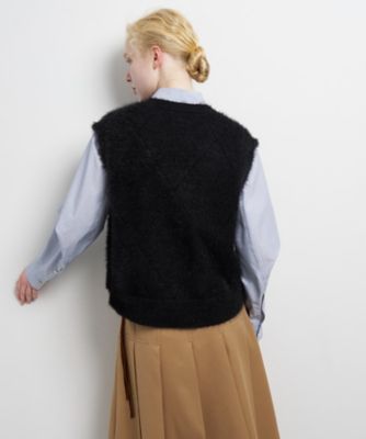 ★美品★LANVIN COLLECTION★シャギー ファー ベスト★アルパカ★ シャギーアイレットベスト | LANVIN en Bleu (Women)/ランバン