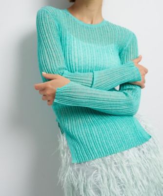 ＜LANVIN en Bleu (Women)＞メランジシアーランダムリブニット