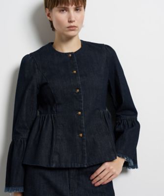 ＜LANVIN en Bleu (Women)＞デニムペプラムジャケット
