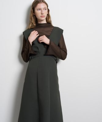 ダブルクロスジャンバースカート | LANVIN en Bleu (Women)/ランバン