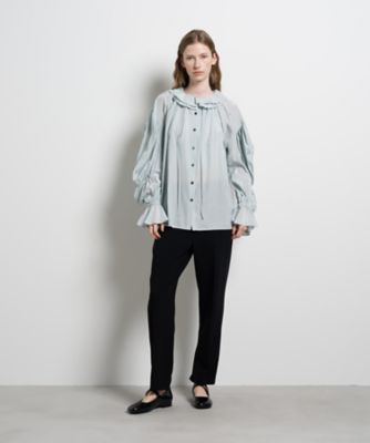 トリアセローンフリルカラーブラウス | LANVIN en Bleu (Women