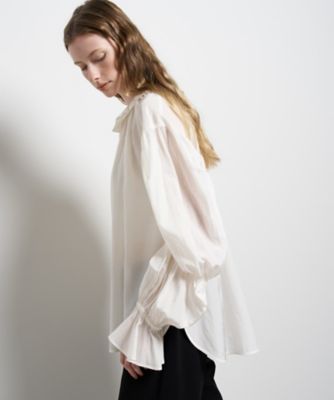 トリアセローンフリルカラーブラウス | LANVIN en Bleu (Women