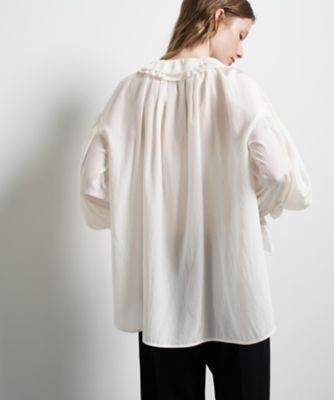 トリアセローンフリルカラーブラウス | LANVIN en Bleu (Women