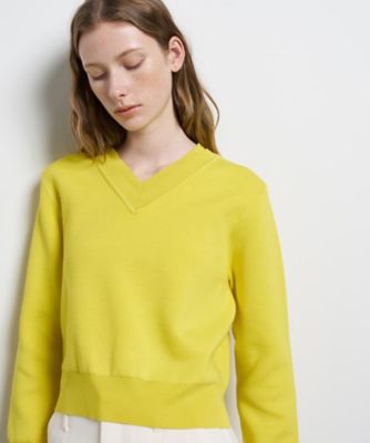 ラスト1点 ダブルフェイスVネックニット | LANVIN en Bleu (Women)/ランバン