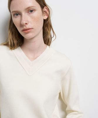 ダブルフェイスVネックニット | LANVIN en Bleu (Women)/ランバン