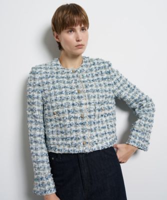 ＜LANVIN en Bleu (Women)＞リボンヤーンツイードジャケット