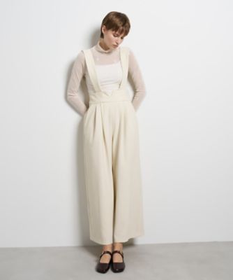 ＜LANVIN en Bleu (Women)＞ダブルクロスサスペンダーワイドパンツ