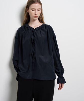 ＜LANVIN en Bleu (Women)＞トリアセローンラッフルブラウス