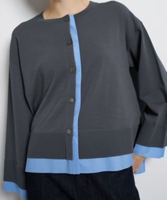 vivienne シャツコンビカーディガン シャツトリムニットコンビカーディガン | LANVIN en Bleu (Women