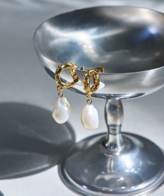 ＜LANVIN en Bleu (Women)＞淡水バロックパールピアス