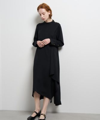 ＜LANVIN en Bleu (Women)＞シルキーツイルドレープシャツワンピース