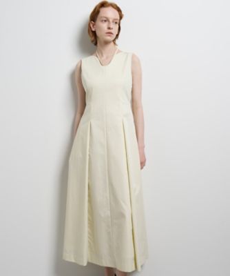 ＜LANVIN en Bleu (Women)＞撥水タフタノースリーブワンピース