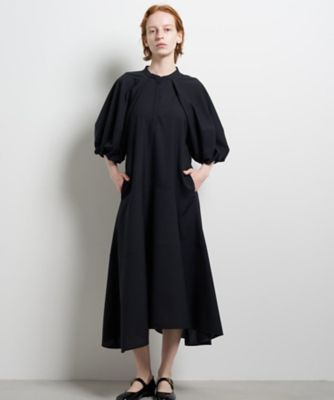【美品】ENFOLD 22SS バルーンスリーブワンピース　黒　日本製 サマーウールバルーンスリーブワンピース | LANVIN en Bleu (Women