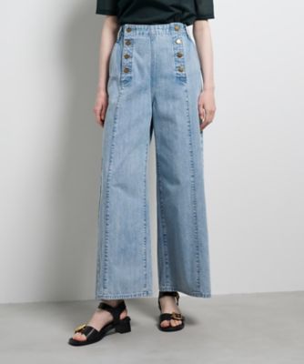 ＜LANVIN en Bleu (Women)＞Ｌｅｅ×ＬＡＮＶＩＮ　ｅｎ　Ｂｌｅｕデニムマリンパンツ