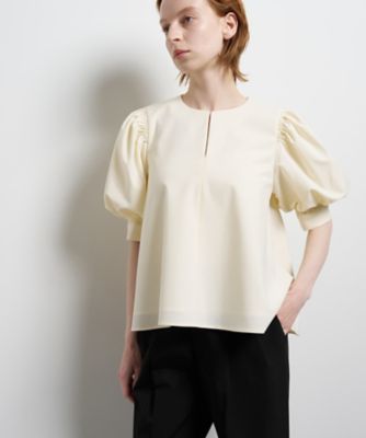 定価15400円❤️新品タグ付 ランバンオンブルー ギャザースリーブブラウス ツイルギャザースリーブブラウス | LANVIN en Bleu (Women)/ランバン