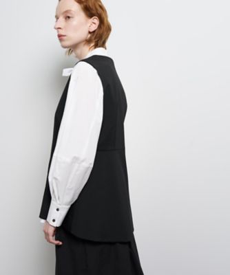 ウールツイルペプラムベスト | LANVIN en Bleu (Women)/ランバン オン