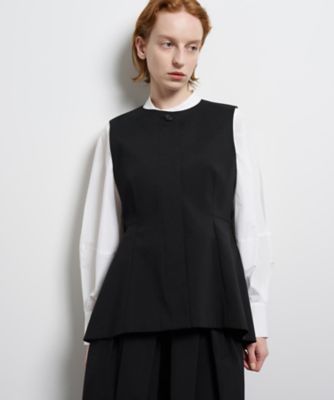 ウールツイルペプラムベスト | LANVIN en Bleu (Women)/ランバン オン