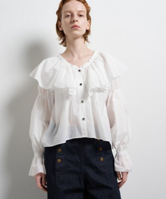 ギャザーフリルブラウス | LANVIN en Bleu (Women)/ランバン オン