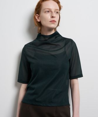 ＜LANVIN en Bleu (Women)＞シアーハーフスリーブカットソー