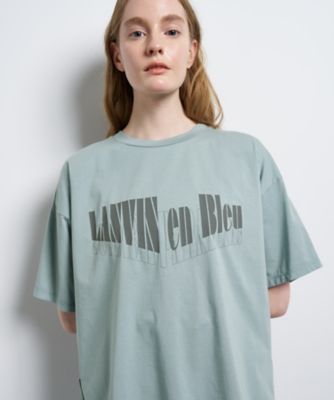 ＜LANVIN en Bleu (Women)＞“Ｓｕｍｍｅｒ　ｐａｒａｄｉｓｅ”ロゴプリントＴシャツ