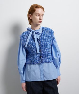 ＜LANVIN en Bleu (Women)＞ニットツイードベスト