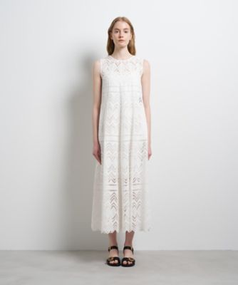 エンブロイダリーコットンレースワンピース | LANVIN en Bleu (Women