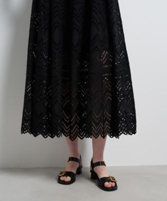 エンブロイダリーコットンレースワンピース | LANVIN en Bleu (Women