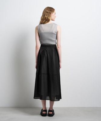 新品未使用 LANVIN シャリ感ふんわりボリュームフレアミモレ丈スカート シアータックフレアスカート | LANVIN en Bleu (Women)/ランバン オン
