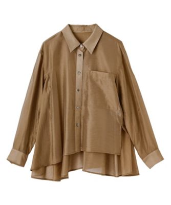 ＜LANVIN en Bleu (Women)＞セミシアーフレアシャツ