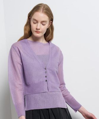 シアーVネックカーディガン | LANVIN en Bleu (Women)/ランバン オン