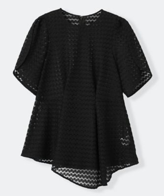 VALENTINO roma長袖 繊細レースブラウス ブラック ペプラムレースブラウス | LANVIN en Bleu (Women)/ランバン オン
