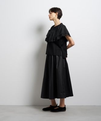 COMME des GARCONS ベルト付 タックフレア ロングスカート 黒 タックフレアスカート | LANVIN en Bleu (Women)/ランバン オン ブルー