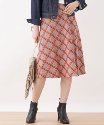 ＜CARA O CRUZ (Women)＞チェックスカート【ＢＯＮＯＴＴＯ】