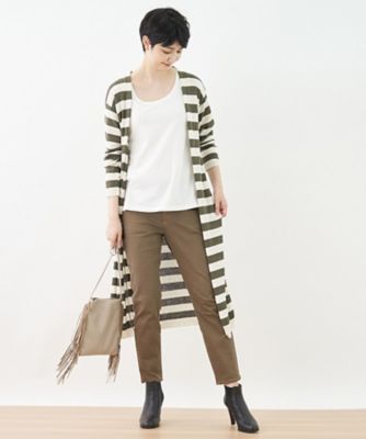 ＜CARA O CRUZ (Women)＞ボーダーロングカーディガン【ＢＯＵＮＧＡＬＯＷ】