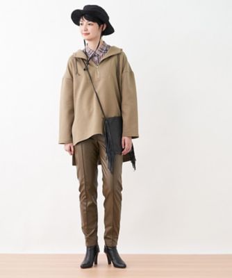 【あったか】裏起毛合皮パンツ