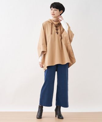 Chloé フード付きポンチョ グレー・ホワイト calloe-0.jpg