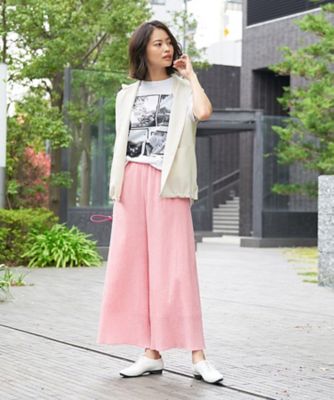 洗える　イージーワイドパンツ