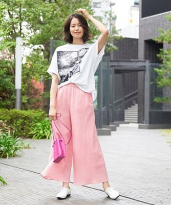 洗える　イージーワイドパンツ