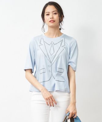 ＜CARA O CRUZ (Women)＞ネクタイのトロンプルイユＴシャツ