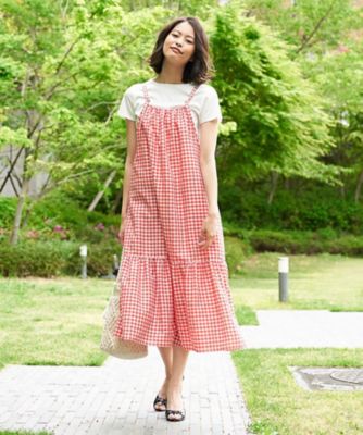ギンガムチェックのストラップジャンパースカート | CARA O CRUZ