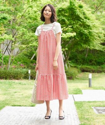 ギンガムチェックのストラップジャンパースカート | CARA O CRUZ