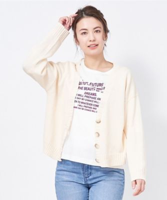 ＜CARA O CRUZ (Women)＞Ｖネックニットカーディガン