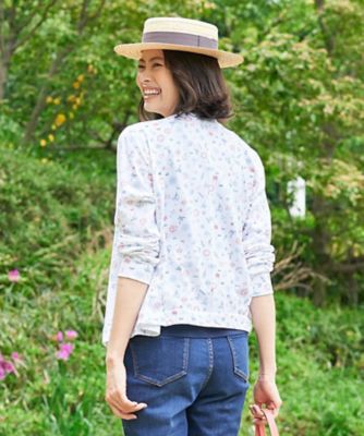 洗える　マリンモチーフジップアップハオリ