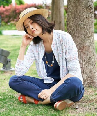 洗える　マリンモチーフジップアップハオリ