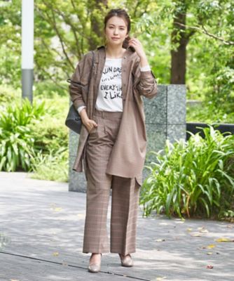 チェックのワイドパンツ【セットアップ対応商品】